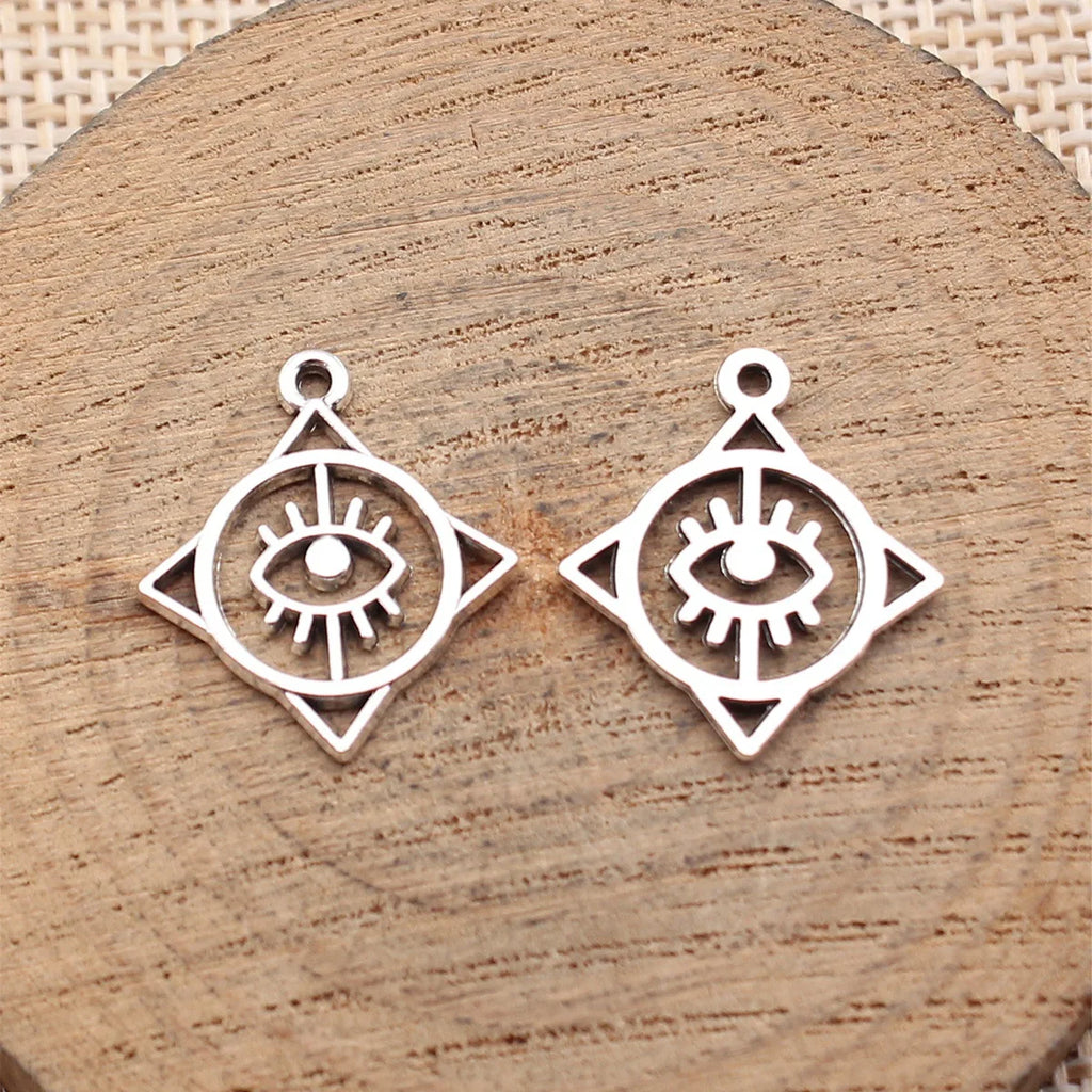 20x17mm 0.75g Antique Silver Zinc Alloy Diamond Eye Charm Pendant for DIY Necklace Bracelet Making