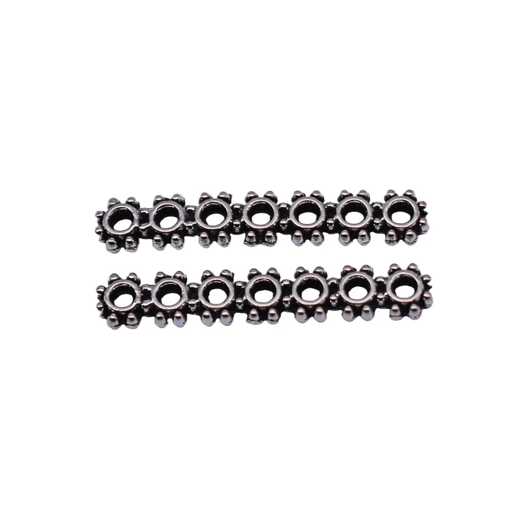 21x3.8mm 0.42g Antique Silver Zinc Alloy Seven Hole Bar Spacer Beads for DIY Bracelet Jewelry Making