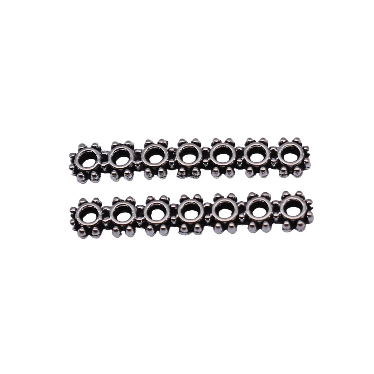 21x3.8mm 0.42g Antique Silver Zinc Alloy Seven Hole Bar Spacer Beads for DIY Bracelet Jewelry Making