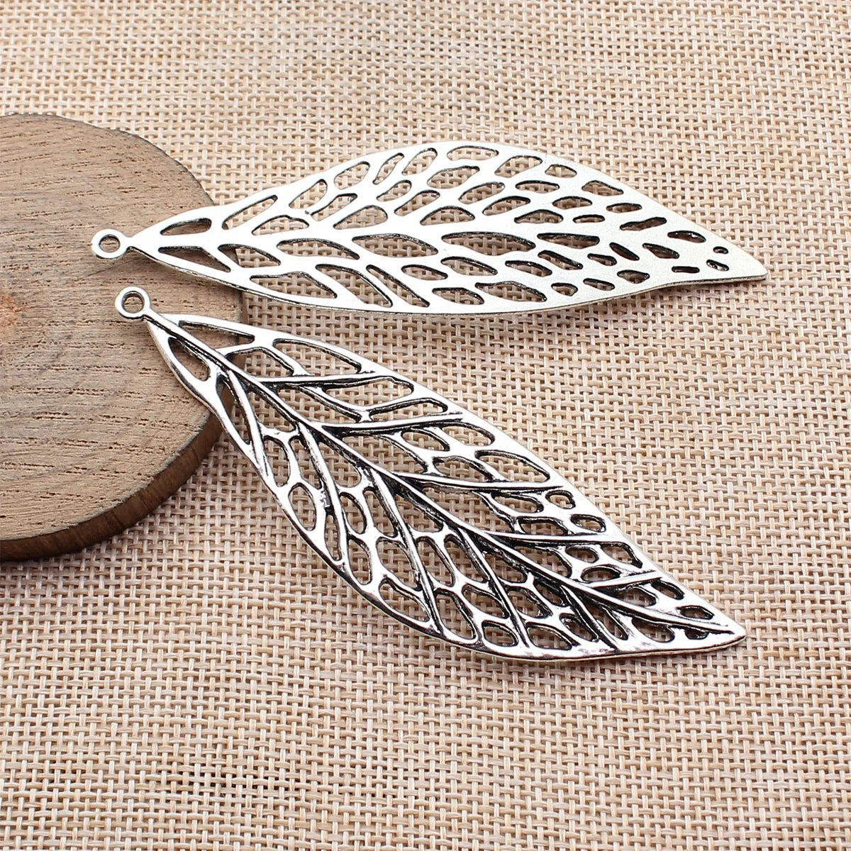 93x29mm 9.9g Multicolor Zinc Alloy Large Hollow Leaf Charm Pendant for DIY Necklace Jewelry Making