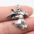 34x29mm 2.6g Antique Silver Zinc Alloy Angel Charm Pendant for Necklace Bracelet Jewelry Making