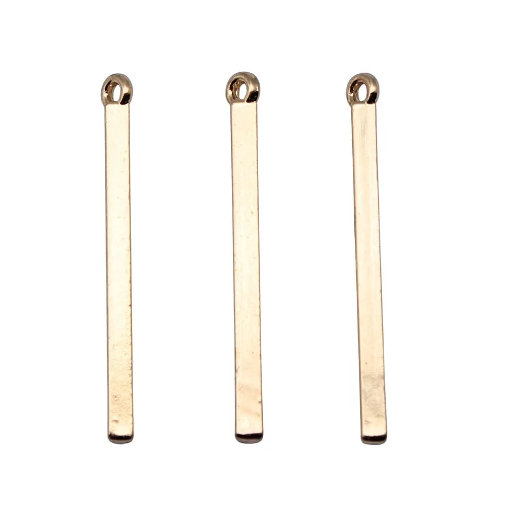 3x32mm 0.9g KC Gold Zinc Alloy Long Bar Charm Pendant for DIY Necklace Bracelet Making