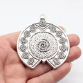 77x69mm 27.9g Antique Silver Zinc Alloy Swirl Texture Charm Pendant for DIY Necklace Jewelry Making