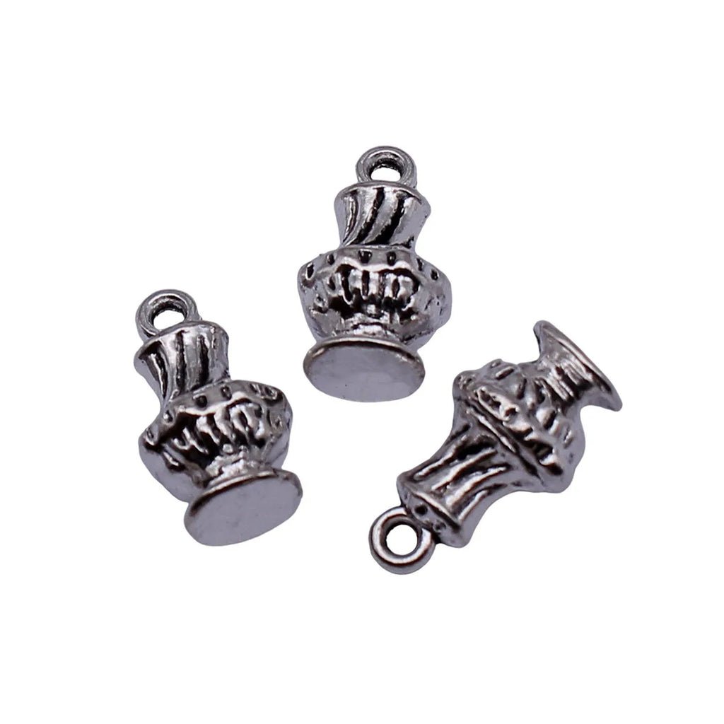18x9.8x8.2mm 2.6g Antique Silver Zinc Alloy Santiago Pilgrim Censer Charm Pendant for DIY Religious Jewelry