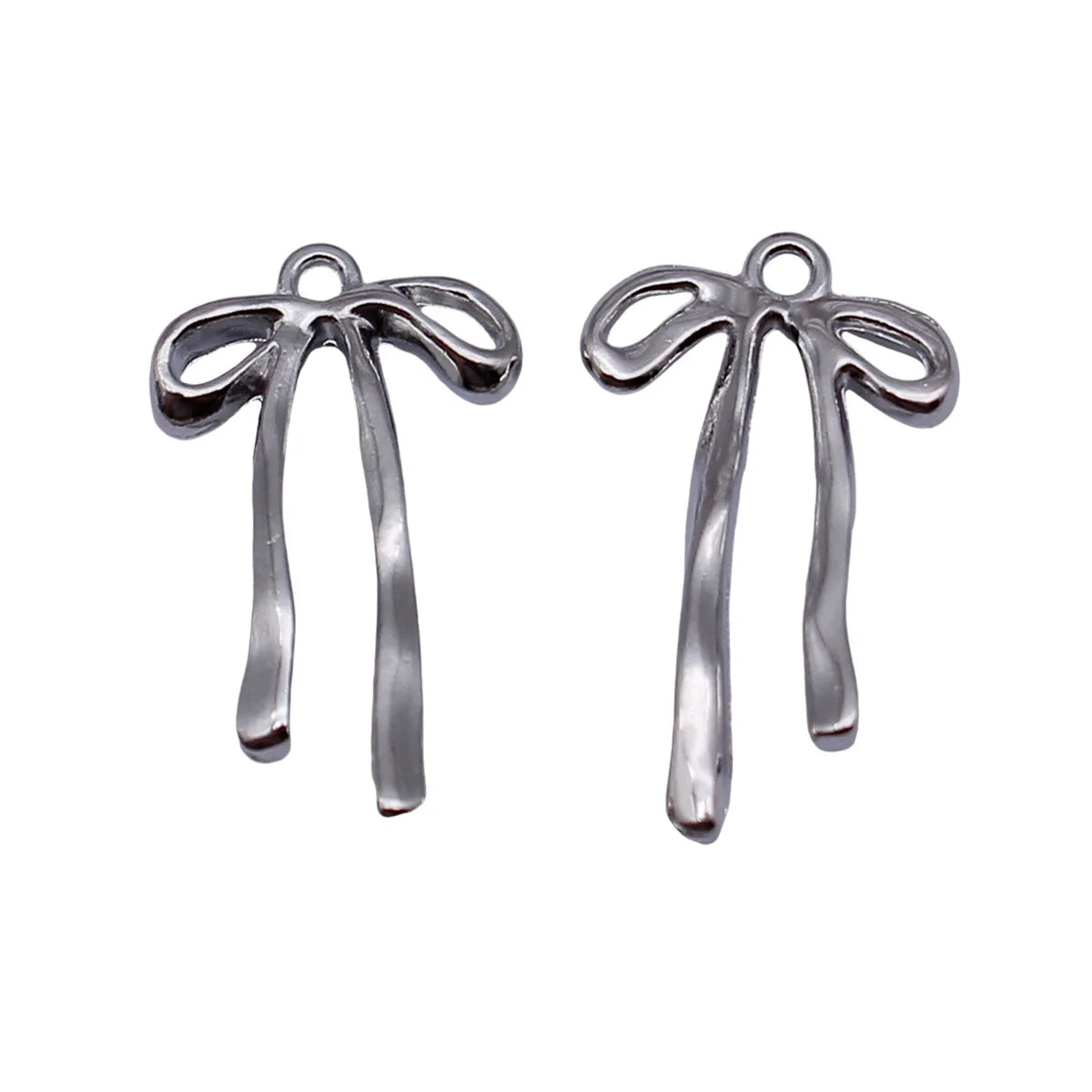 26x15mm 1.9g White K Color Zinc Alloy Bowknot Butterfly Charm Pendant for DIY Necklace Bracelet Jewelry