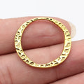 30x28mm 1.8g Multicolor Zinc Alloy Hammered Irregular Round Ring Connector Charm for DIY Jewelry Making