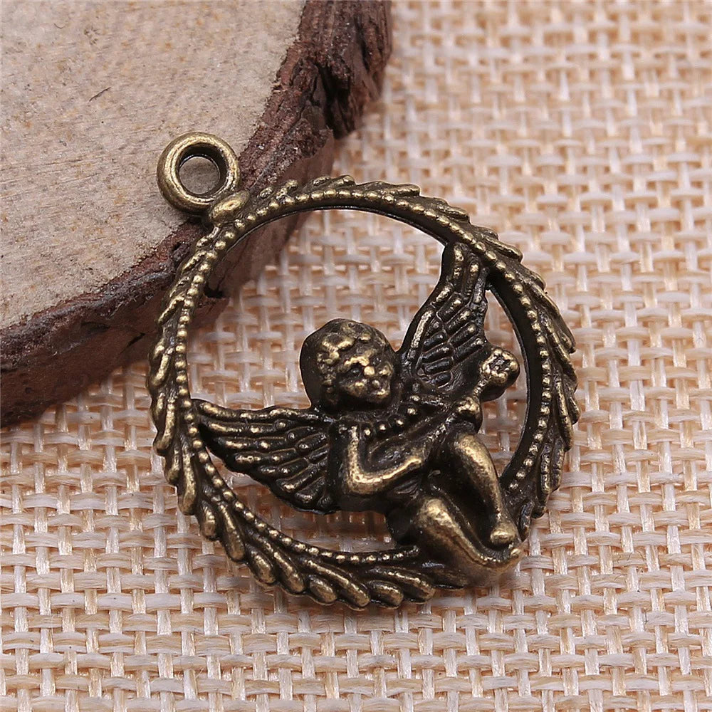 31x25mm 5.5g Multicolor Zinc Alloy Music Angel Charm Pendant for DIY Necklace Bracelet Making