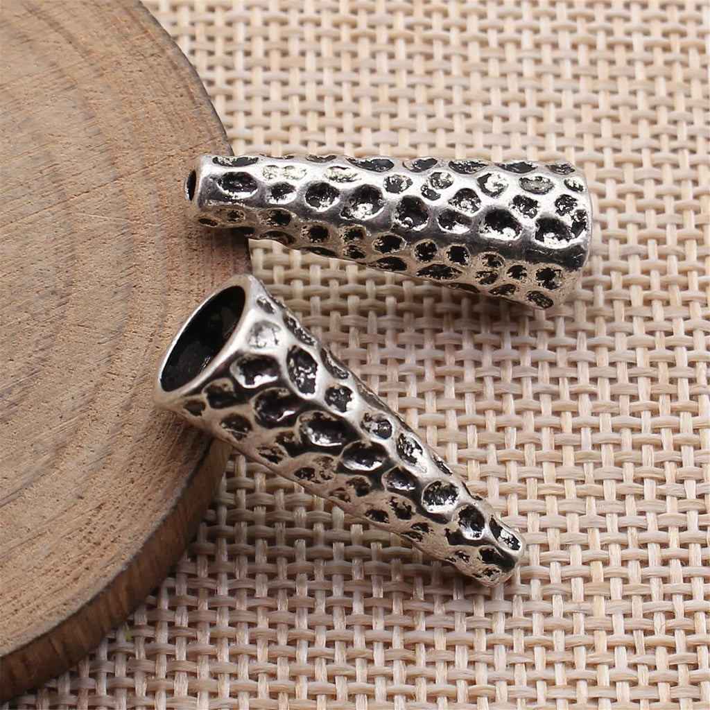 28x10x10mm 3.5g Multicolor Zinc Alloy Hammered Long Cone Tassel Cap for DIY Earrings Pendant Making