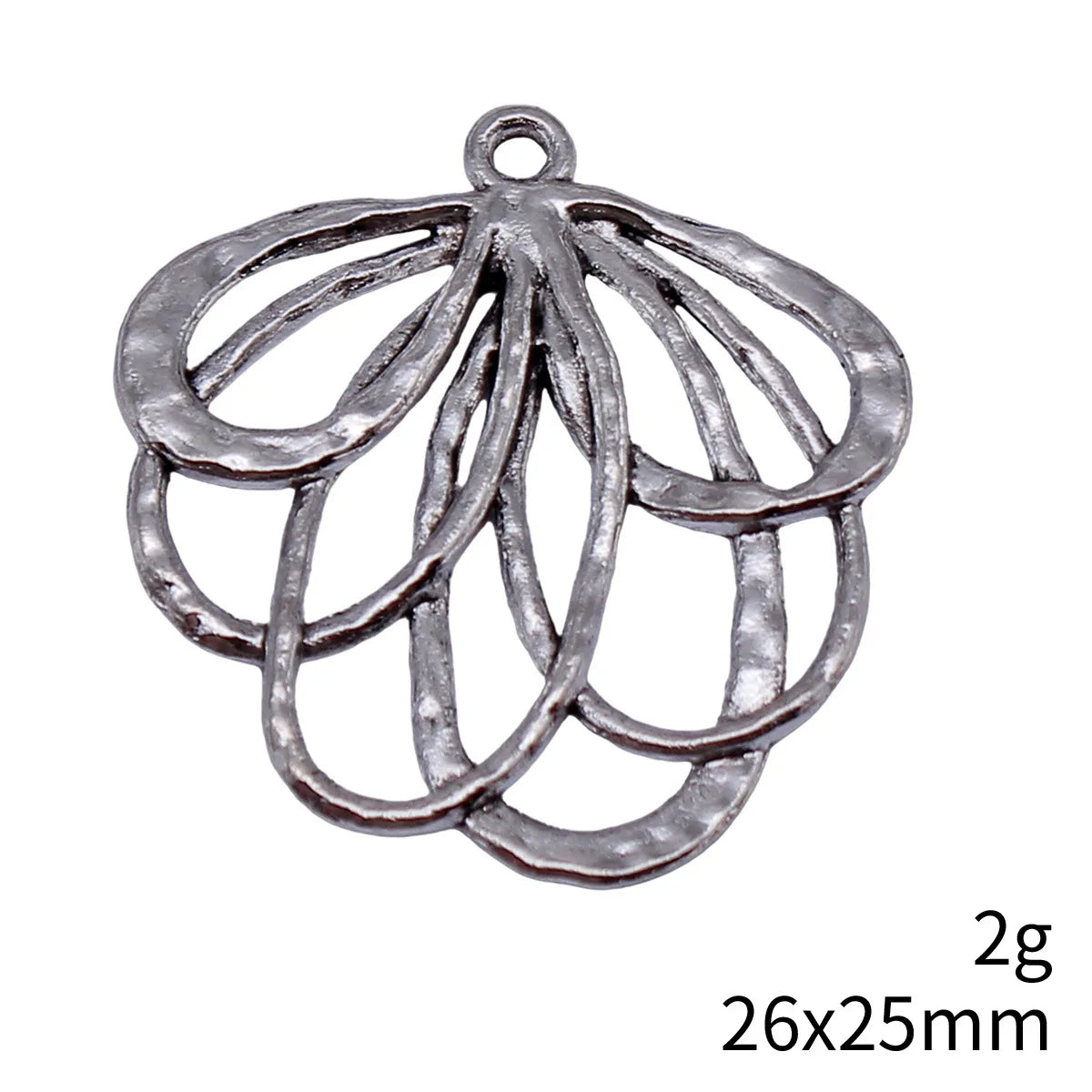 26x25mm 2g Antique Silver Zinc Alloy Openwork Geometric Hollow Earring Charms for DIY Earrings Making