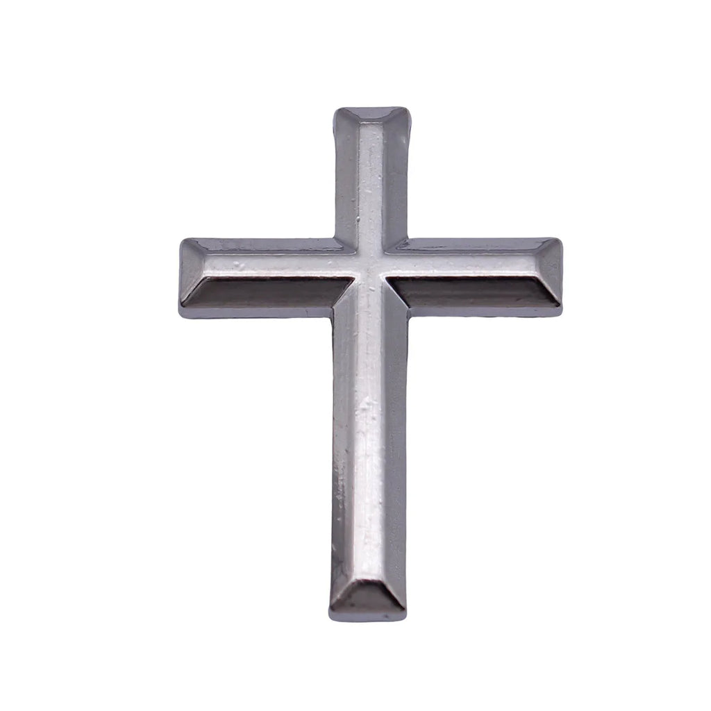 41x29mm 11.4g Silver Tone Zinc Alloy Beveled Edge Cross Charm Pendant for DIY Necklace Jewelry