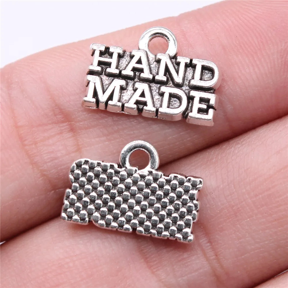 17x12mm 1.56g Antique Silver Zinc Alloy Hand Made Charm Pendant for DIY Necklace Bracelet Making