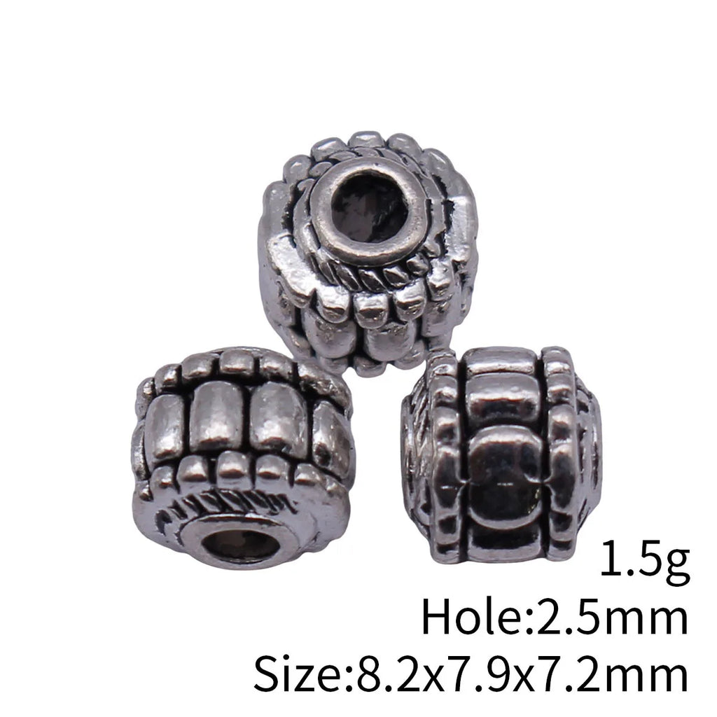 8.2x7.9x7.2mm 1.5g Antique silver zinc alloy striped loose metal beads for bracelet necklace jewelry making