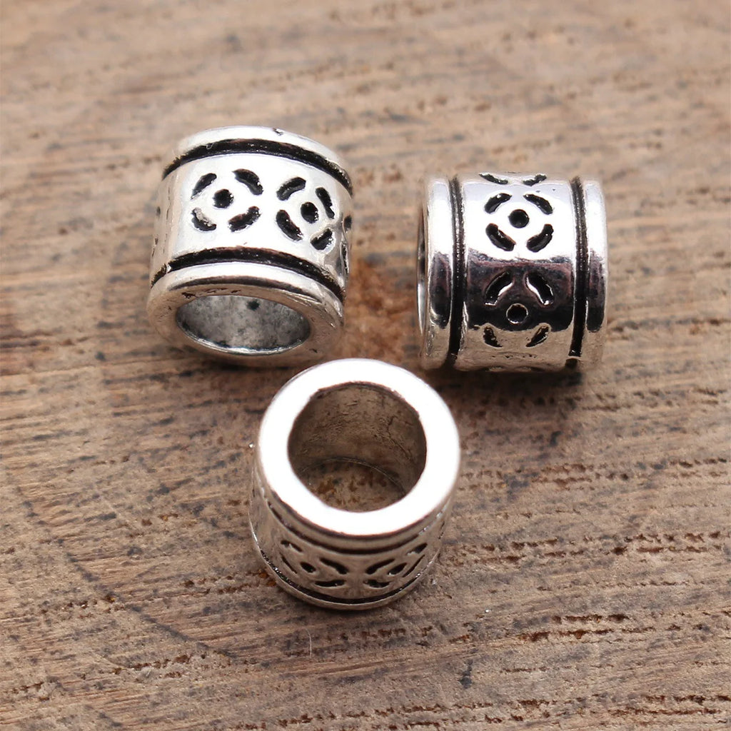 8.5x8.5x7.7mm 1.4g Multicolor Zinc Alloy Chinese Coin Texture Spacer Beads for DIY Bracelet Making