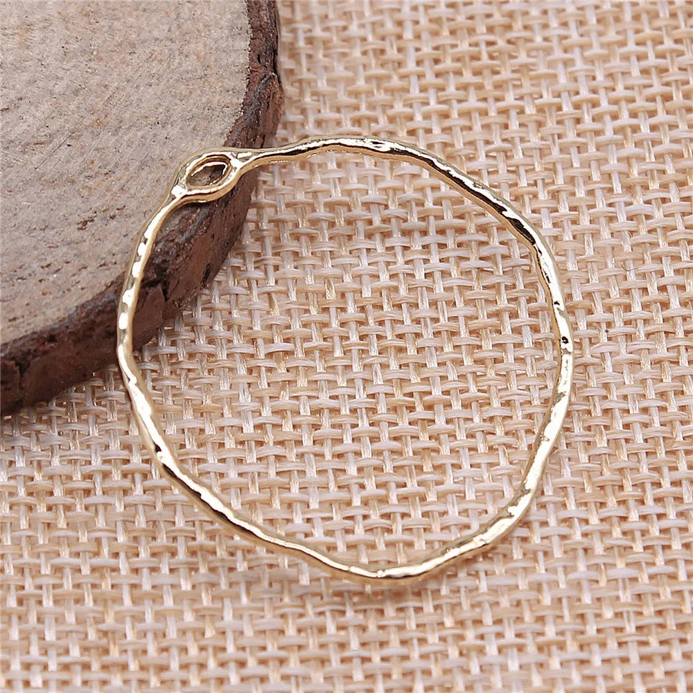 34x35mm 1.1g KC Gold Zinc Alloy Geometric Charm Pendant for DIY Necklace Earring Jewelry Making