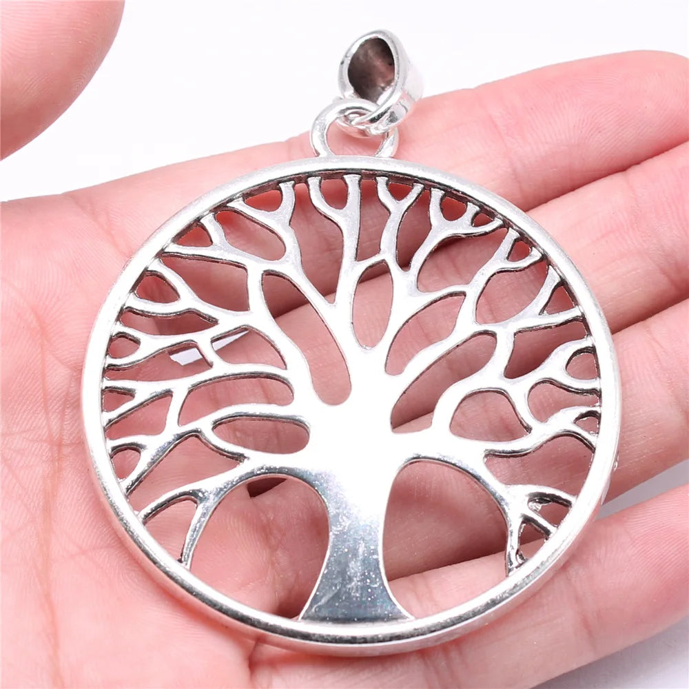 79x60mm 20.1g Antique Silver Zinc Alloy Tree of Life Charm Pendant for DIY Necklace Jewelry Making