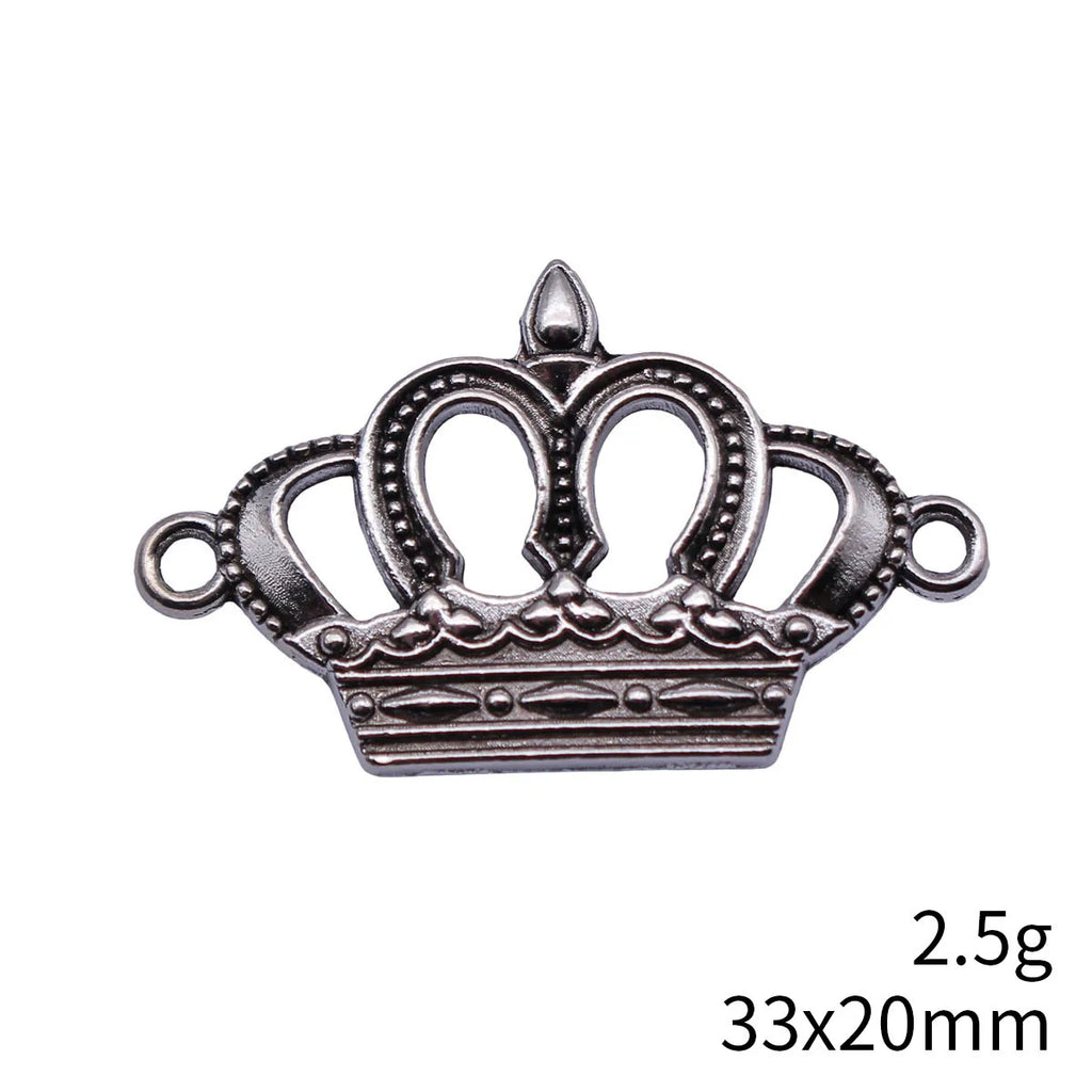 33x20mm 2.5g Multi-Color Zinc Alloy Crown Connector Charm for DIY Bracelet and Necklace Jewelry