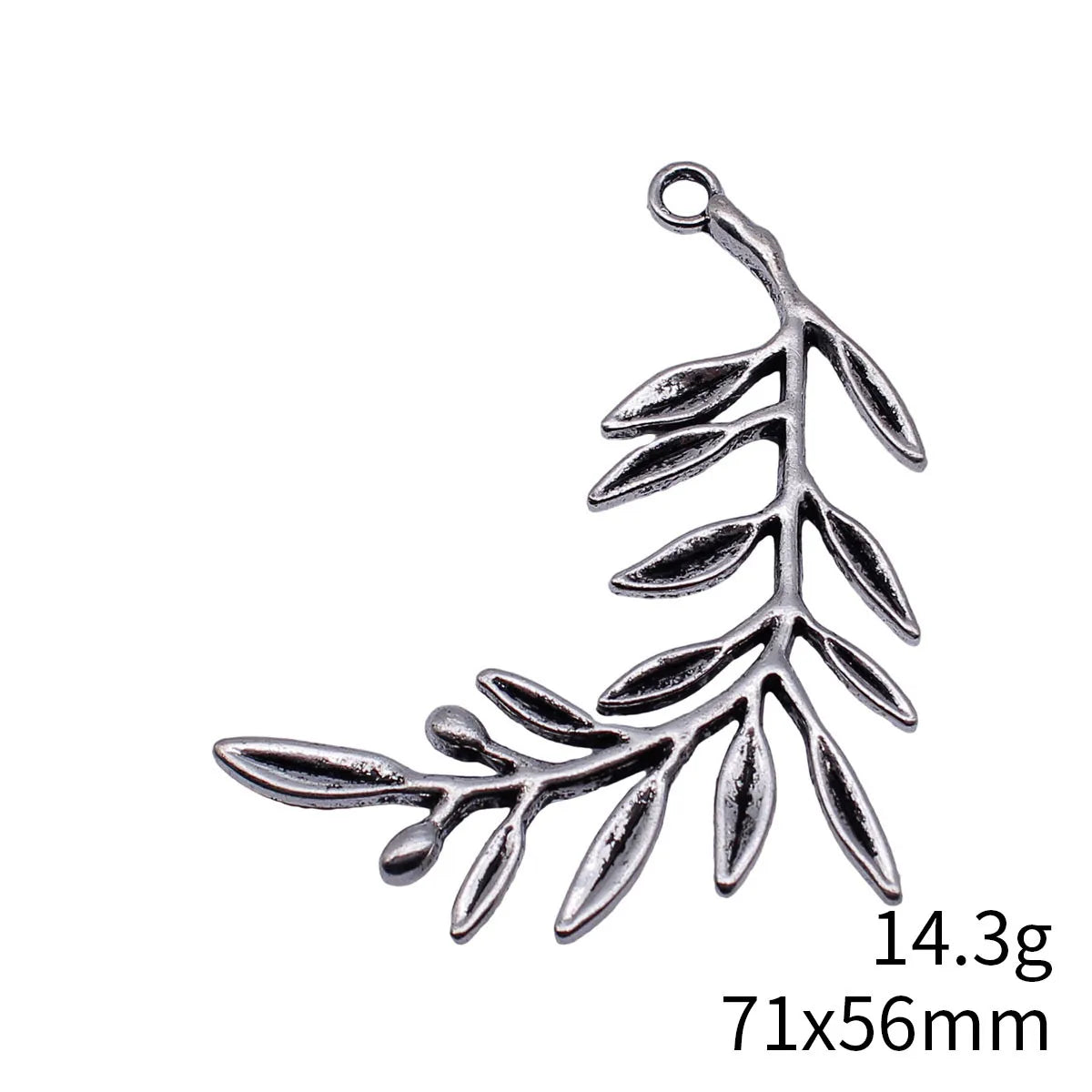 71x56mm 14.3g Antique Silver Zinc Alloy Olive Branch Charm Pendant for DIY Necklace Jewelry Making