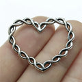 33x28mm 2.6g Multicolor Zinc Alloy Twisted Heart Connector Charm for DIY Bracelet Necklace Making