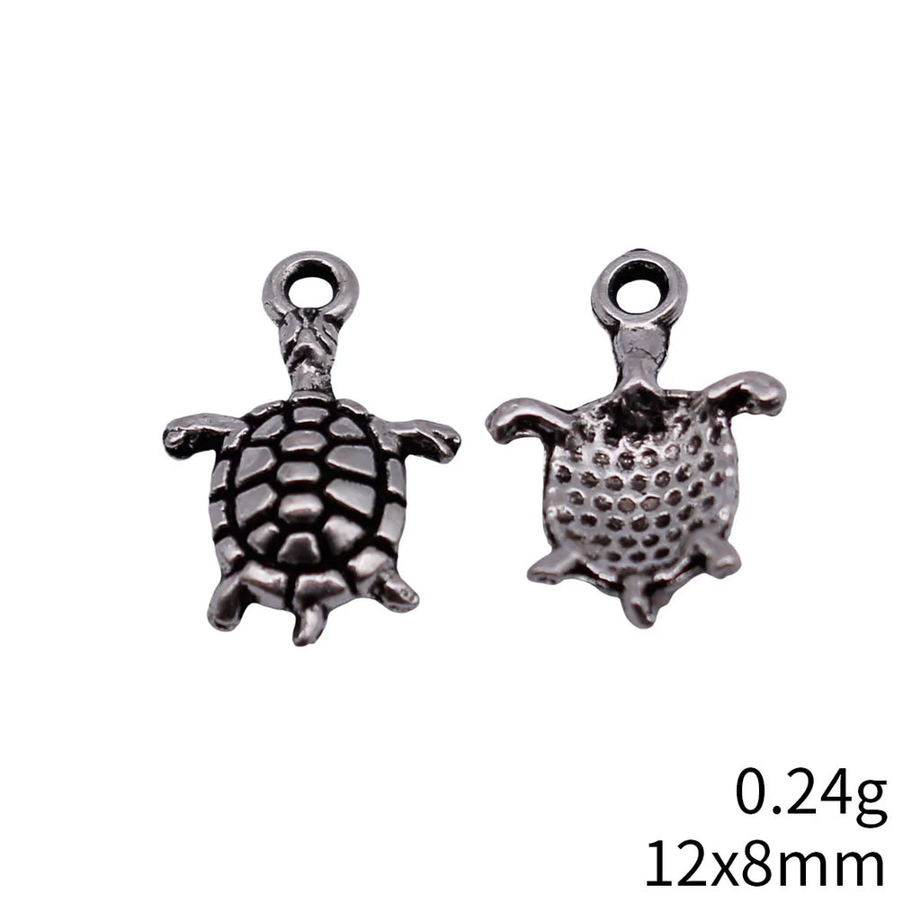 12x8mm 0.24g Antique Silver Zinc Alloy Sea Turtle Charm Pendant for DIY Necklace Bracelet Making
