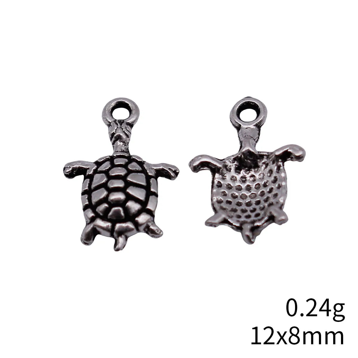 12x8mm 0.24g Antique Silver Zinc Alloy Sea Turtle Charm Pendant for DIY Necklace Bracelet Making