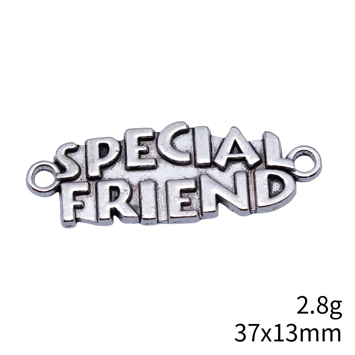 37x13mm 2.8g Antique Silver Zinc Alloy Special Friend Connector Charm for Bracelet Jewelry Making