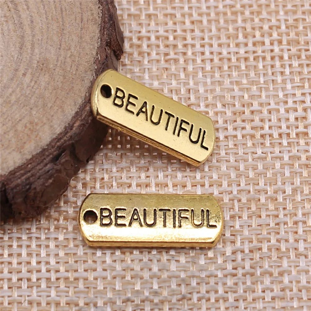 21x8mm 1.8g Multicolor Zinc Alloy BEAUTIFUL Letter Charm Pendant for DIY Bracelet Necklace Making