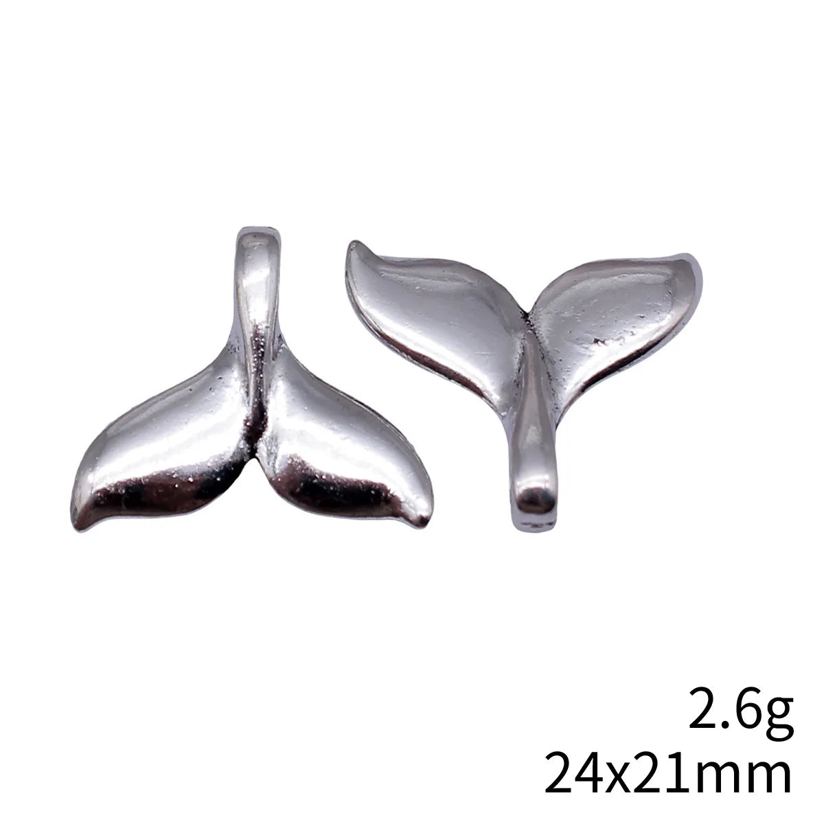 24x21mm 2.6g Antique Silver Zinc Alloy Whale Tail Charm Pendant for DIY Ocean Theme Jewelry Making