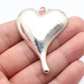 59x42mm 12.4g Antique Silver Zinc Alloy Smooth Heart Charm Pendant for Necklace Jewelry Making