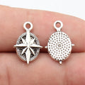 18x12mm 1.1g Antique Silver Zinc Alloy Starburst Tag Charm Pendant for DIY Necklace Jewelry Making