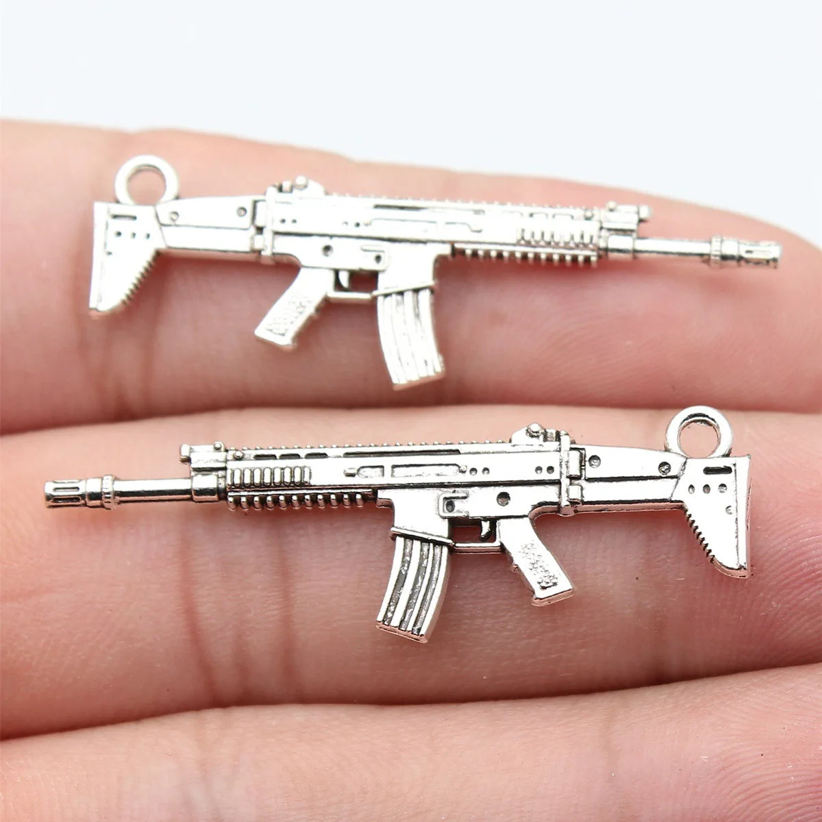 44x14mm 2.9g Antique Silver Zinc Alloy Machine Gun charm pendant for DIY bracelet necklace jewelry