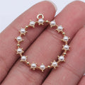 30x32mm 2.8g KC Gold Zinc Alloy Round Ring Charm Pendant for DIY Necklace Earrings Jewelry