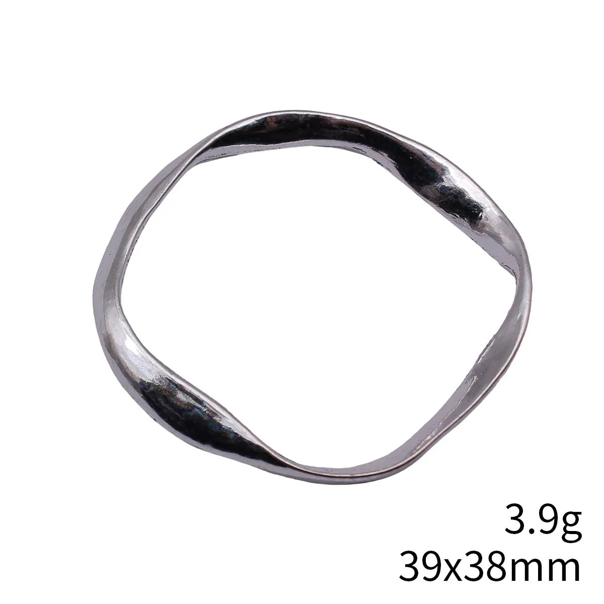 39x38mm 3.9g Antique Silver Tone Zinc Alloy Twisted Irregular Round Ring Charm Pendant for DIY Jewelry