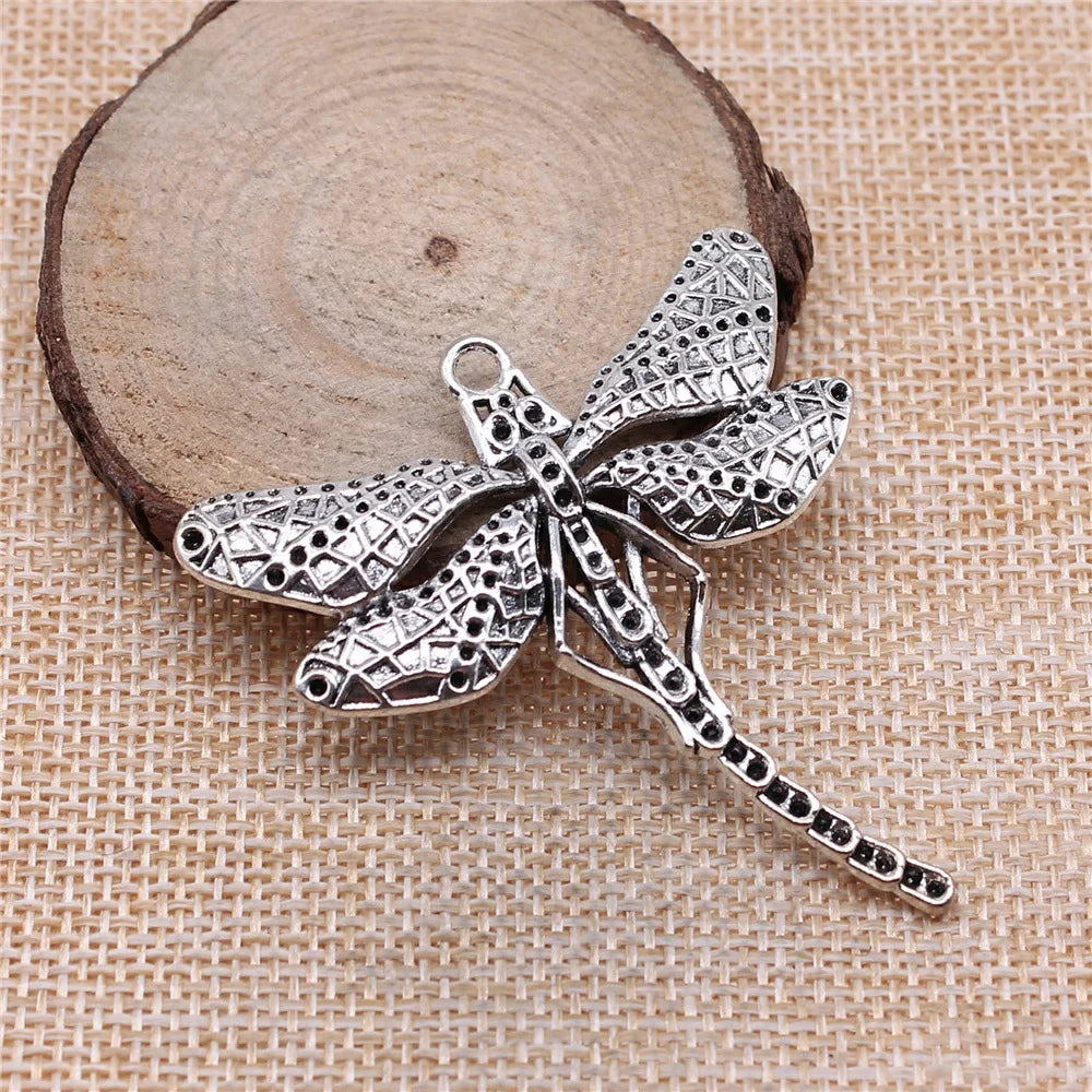 53x50mm 8g Antique Silver Zinc Alloy Dragonfly Charm Pendant for DIY Necklace Bracelet Jewelry Making