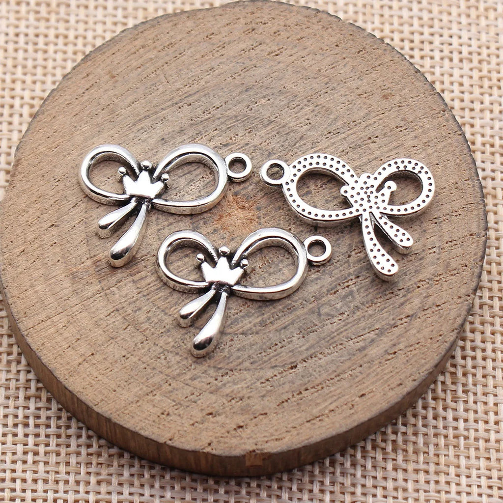 23x17mm 1.5g Multicolor Zinc Alloy Crown Bowknot Butterfly Charm Pendant for Necklace Bracelet Jewelry Making