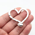 50x47mm 13.8g Antique Silver Zinc Alloy Hammered Nail Heart Charm Pendant for DIY Jewelry Making