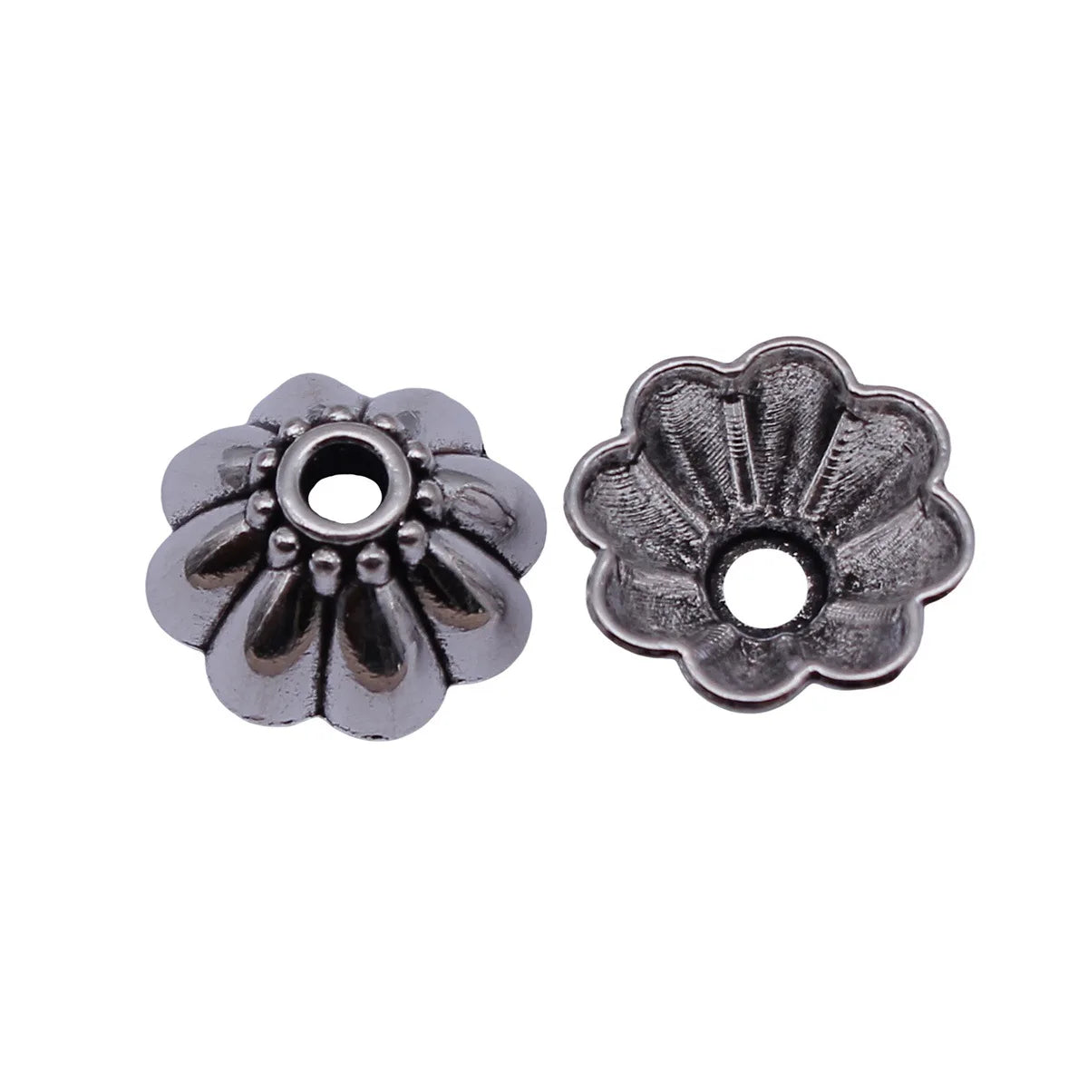 16x16x7.9mm 1.7g Antique Silver Zinc Alloy Flower Bead Cap Spacer Findings for DIY Jewelry Making