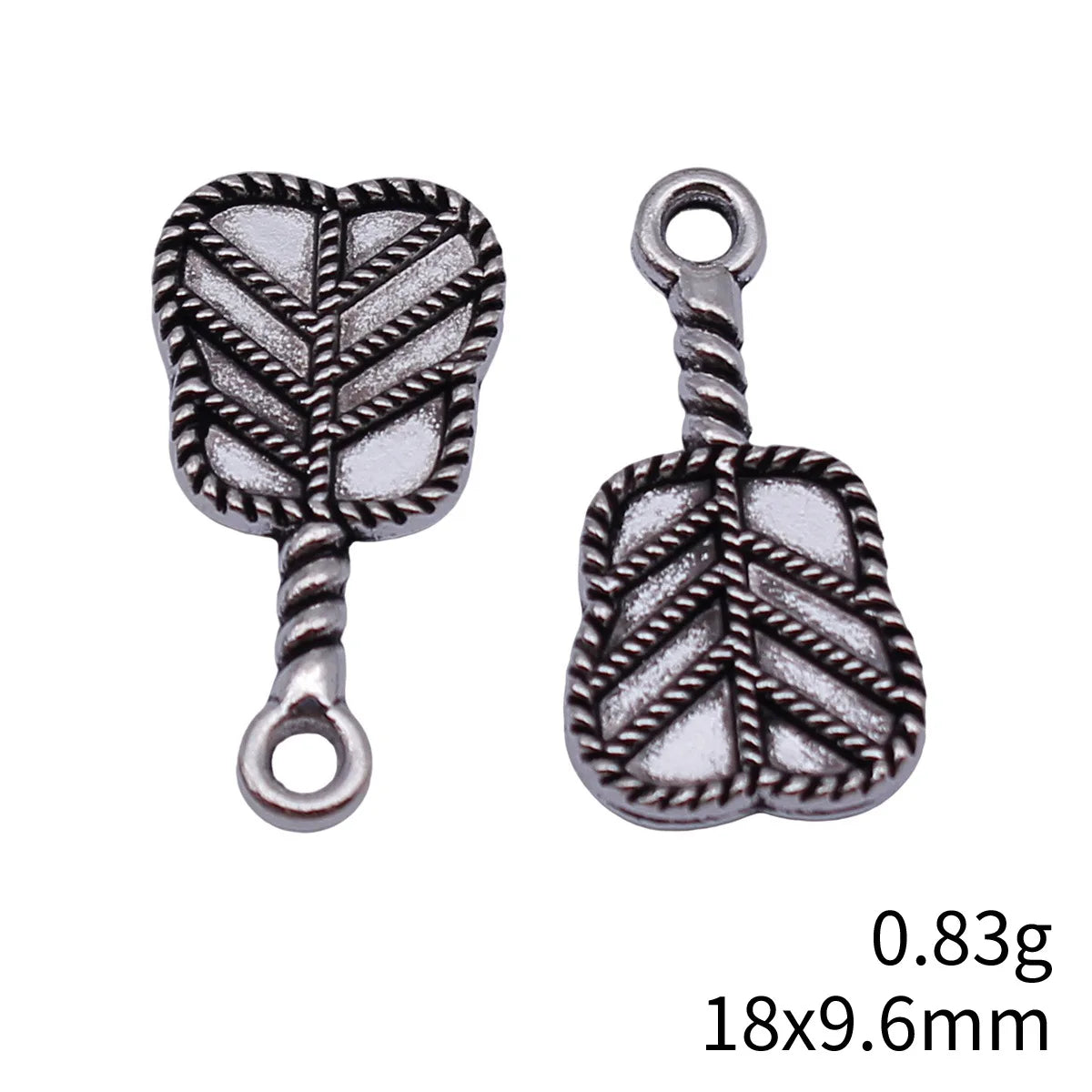 18x9.6mm 0.83g Antique Silver Zinc Alloy Palm Fan Charm Pendant for DIY Necklace Bracelet Making