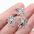 16x14mm 0.88g Antique Silver Zinc Alloy Butterfly Connector Charm for Necklace Bracelet DIY Jewelry