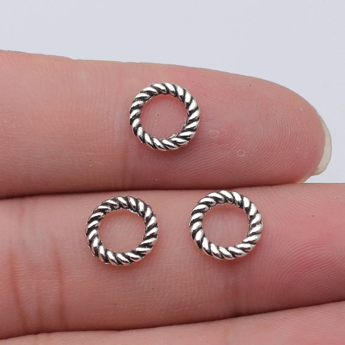 9.8x9.8mm 0.3g Multicolor Zinc Alloy Small Round Ring Charm Pendant for DIY Necklace Bracelet Making