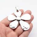 79x69mm 24.3g Multicolor Zinc Alloy Hammered Flower Large Charm Pendant for DIY Necklace Jewelry