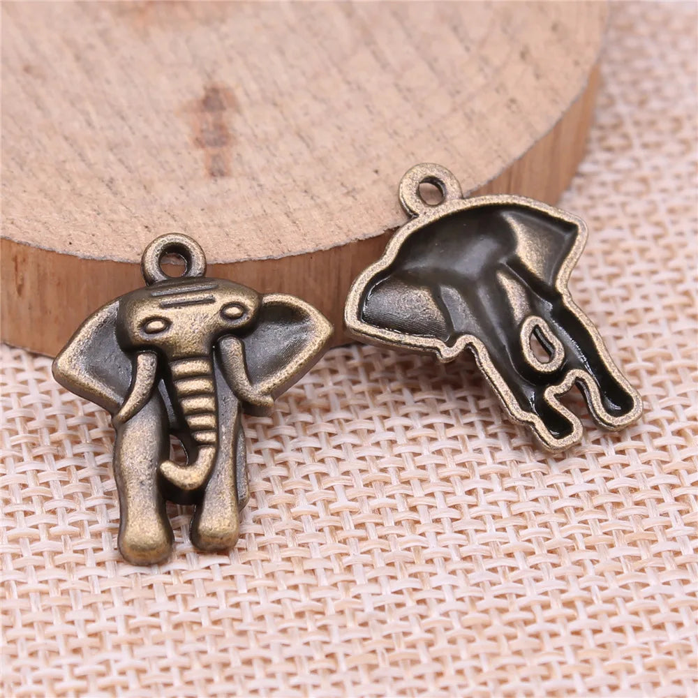 22x19mm 2g Multicolor Zinc Alloy Small Elephant Charm Pendant for DIY Bracelet and Necklace Jewelry Making