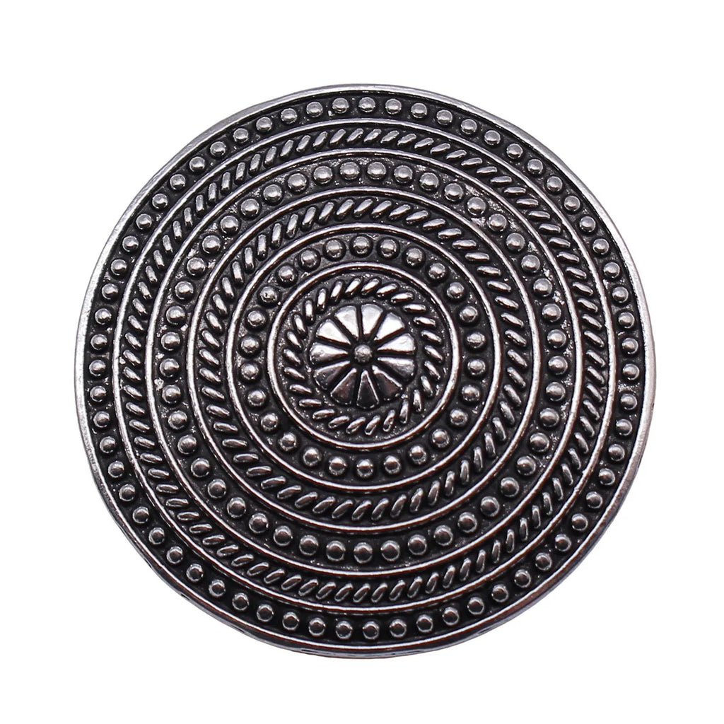 44x44mm 10.3g Antique Silver Zinc Alloy Engraved Round Disc Charm Pendant for DIY Necklace Making