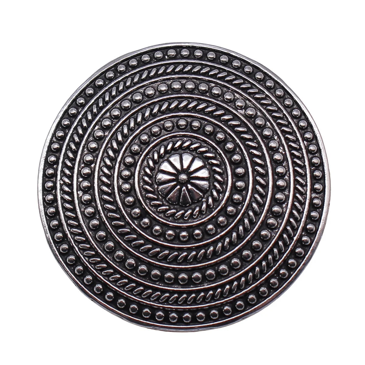 44x44mm 10.3g Antique Silver Zinc Alloy Engraved Round Disc Charm Pendant for DIY Necklace Making