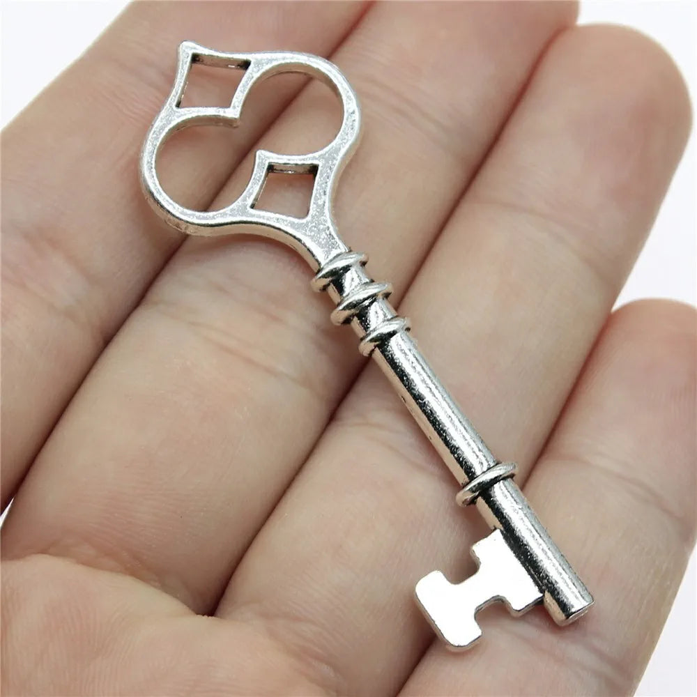 60x20mm 4.6g Multicolor Zinc Alloy Key Charm Pendant for Necklace Keychain Jewelry Making