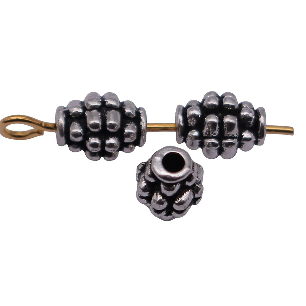 6.8x5x5mm 0.38g Antique Silver Zinc Alloy Raised Dot Spacer Beads for DIY Bracelet Jewelry Making