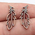 26x10mm 0.9g Multicolor Zinc Alloy Hollow Feather Charm Pendant for DIY Necklace Bracelet Jewelry Making