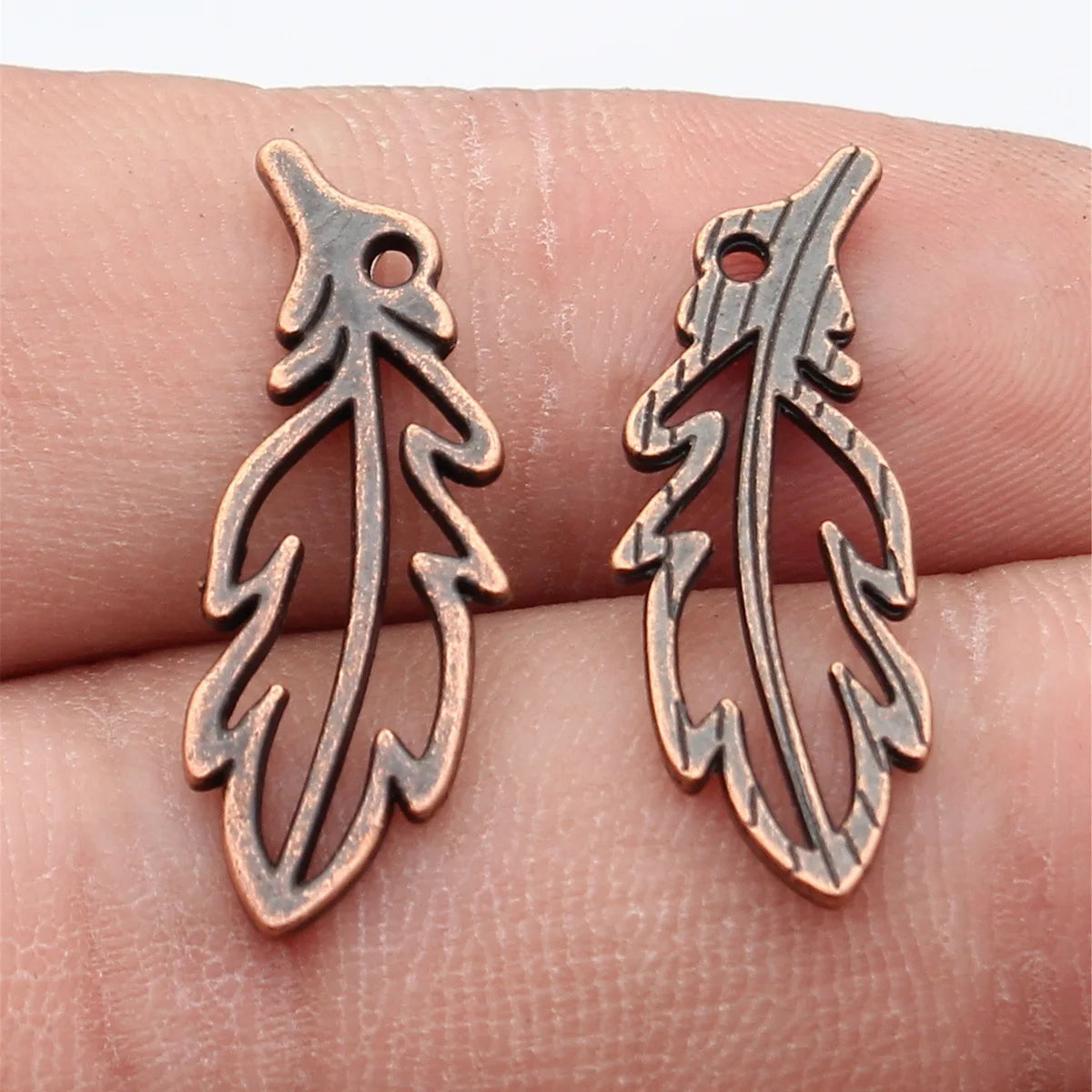 26x10mm 0.9g Multicolor Zinc Alloy Hollow Feather Charm Pendant for DIY Necklace Bracelet Jewelry Making