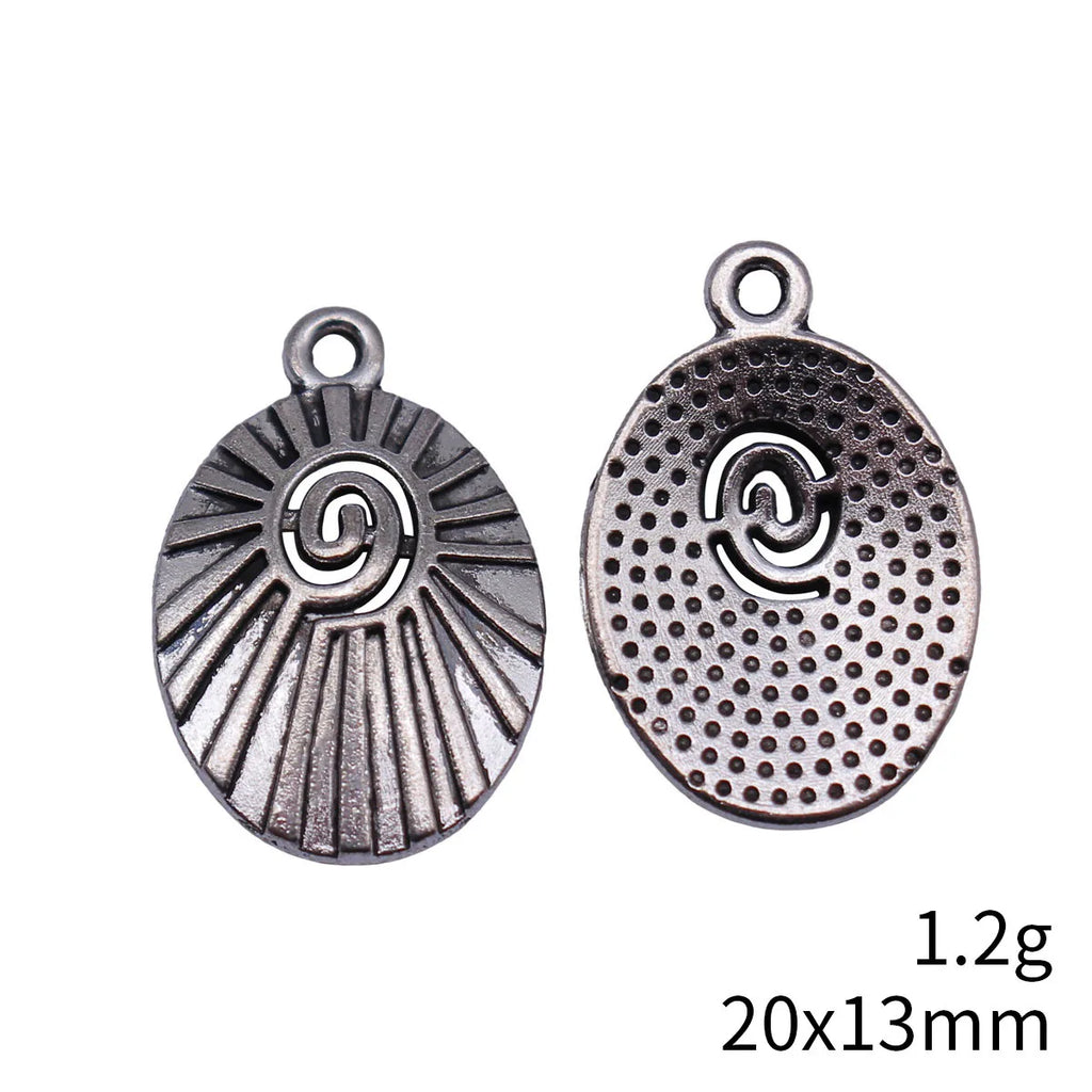 20x13mm 1.2g Multicolor Zinc Alloy Radiating Swirl charm pendant for DIY bracelet necklace making