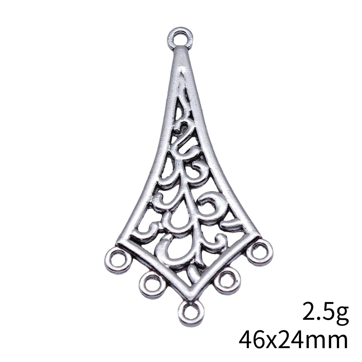 46x24mm 2.5g Antique Silver Zinc Alloy Long Earring Connector Charm for DIY Earring Jewelry Making