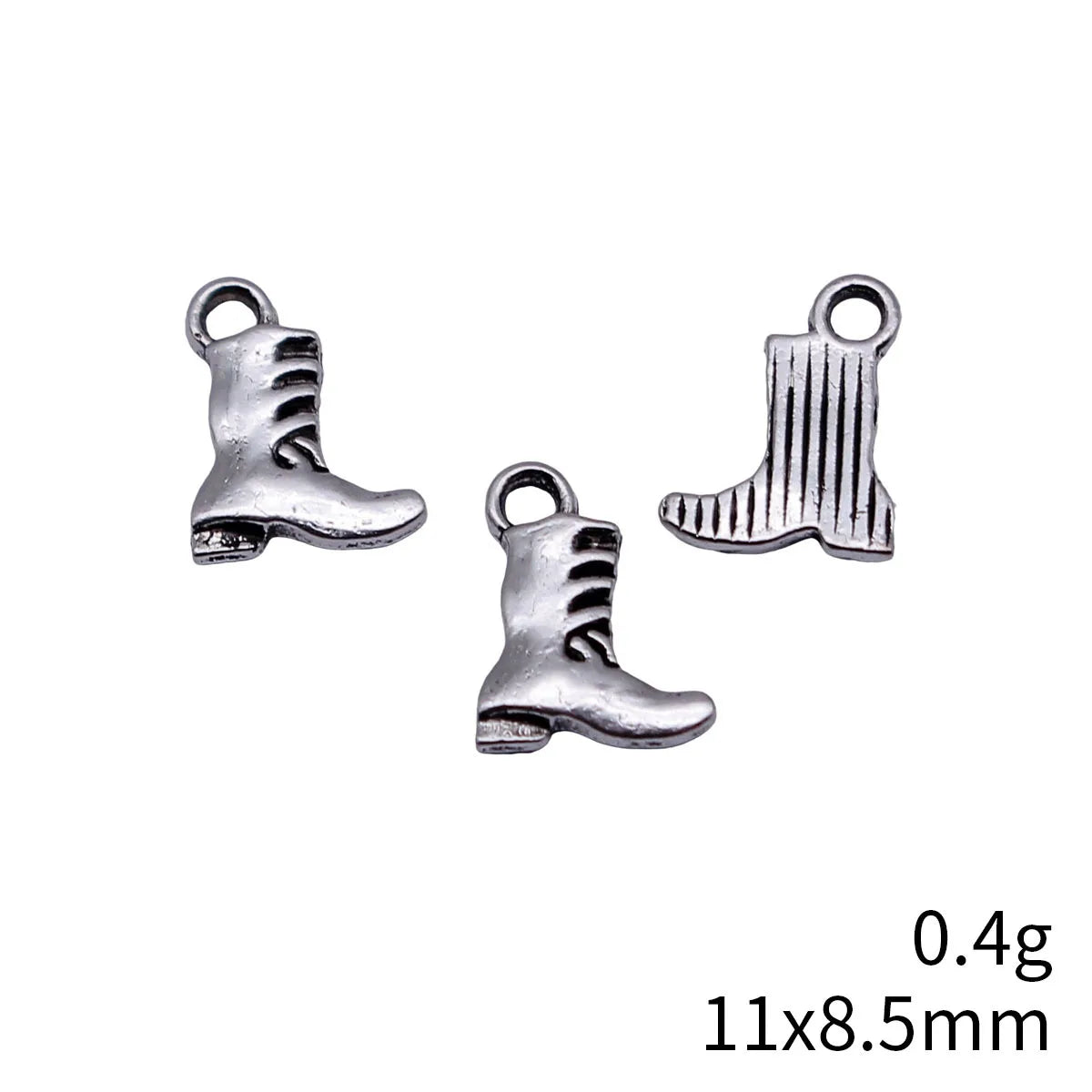 11x8.5mm 0.4g Antique Silver Zinc Alloy Boot Charm Pendant for DIY Bracelet Necklace Jewelry Making